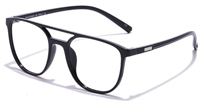 GRAVIATE by Coolwinks E12C6955 Glossy Black Full Frame Retro Square Eyeglasses for Men and Women-BLACK-1