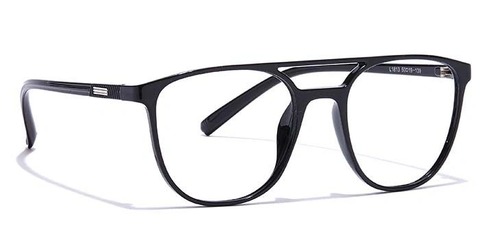 GRAVIATE by Coolwinks E12C6955 Glossy Black Full Frame Retro Square Eyeglasses for Men and Women-BLACK-2