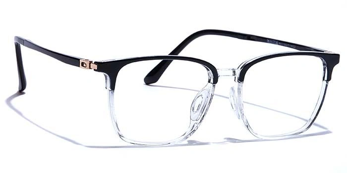 GRAVIATE by Coolwinks E12C7471 Glossy Black Full Frame Retro Square Eyeglasses for Men and Women-BLACK-2