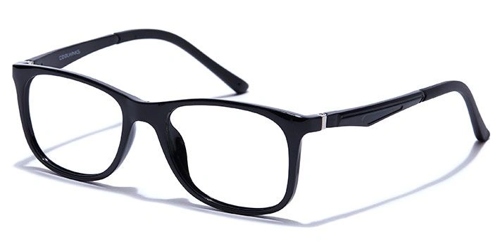 GRAVIATE by Coolwinks E12C7752 Glossy Black Full Frame RetroSquare Eyeglasses for Men and Women-BLACK-1