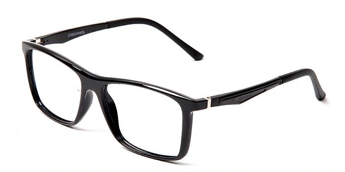 GRAVIATE by Coolwinks E16D5630 Glossy Black Full Frame Retro Square Eyeglasses for Men and Women-BLACK-1