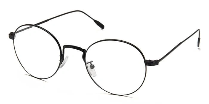 GRAVIATE by Coolwinks E12A6503 Glossy Black Full Frame Round Eyeglasses for Men and Women-BLACK-1