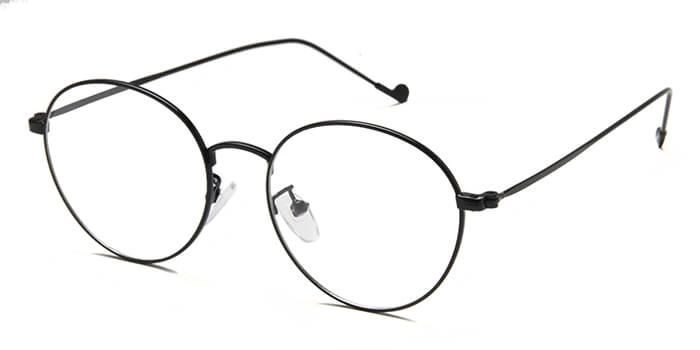 GRAVIATE by Coolwinks E12A6528 Glossy Black Full Frame Round Eyeglasses for Men and Women-BLACK-1