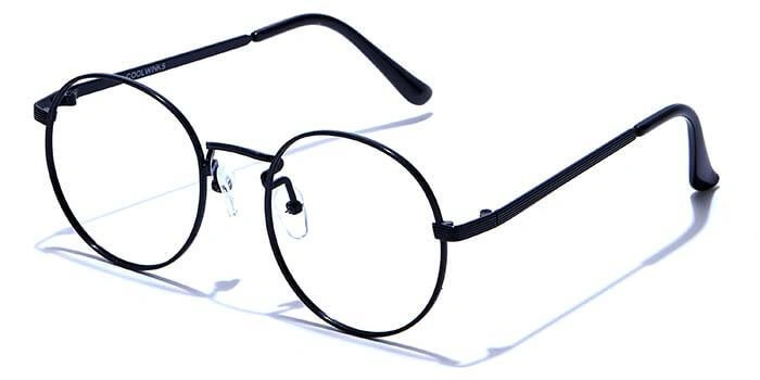 GRAVIATE by Coolwinks E12A6576 Glossy Black Full Frame Round Eyeglasses for Men and Women-BLACK-1