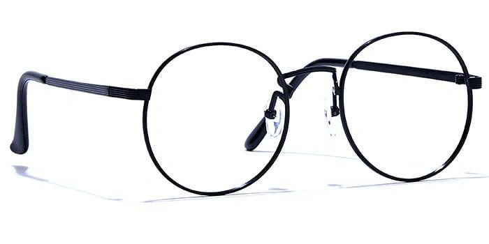 GRAVIATE by Coolwinks E12A6576 Glossy Black Full Frame Round Eyeglasses for Men and Women-BLACK-2