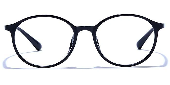 GRAVIATE by Coolwinks E12A6592 Glossy Black Full Frame Round Eyeglasses for Men and Women-