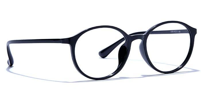 GRAVIATE by Coolwinks E12A6592 Glossy Black Full Frame Round Eyeglasses for Men and Women-BLACK-2