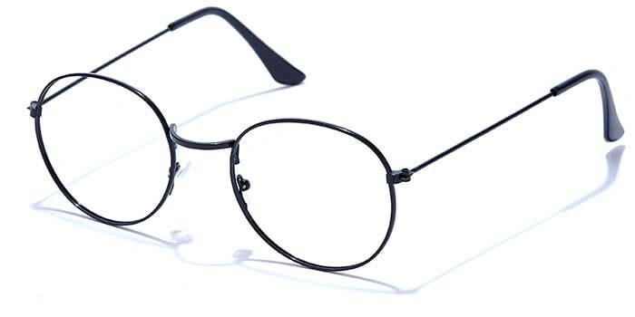 GRAVIATE by Coolwinks E12A6615 Glossy Black Full Frame Round Eyeglasses for Men and Women-BLACK-1