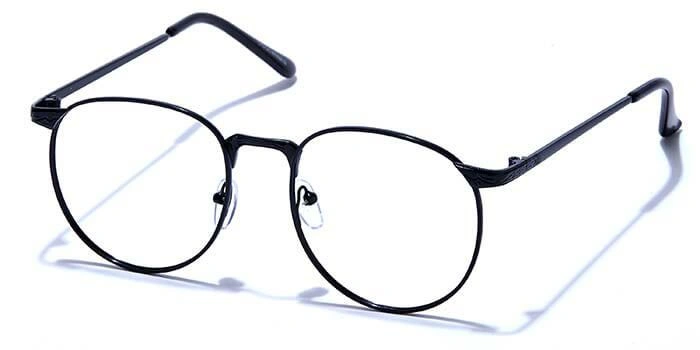 GRAVIATE by Coolwinks E12A6631 Glossy Black Full Frame Round Eyeglasses for Men and Women-BLACK-1