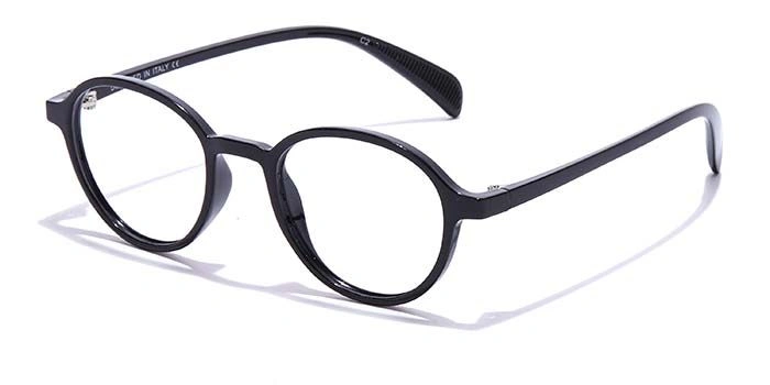 GRAVIATE by Coolwinks E12A6975 Glossy Black Full Frame Round Eyeglasses for Men and Women-BLACK-1