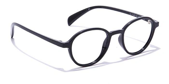 GRAVIATE by Coolwinks E12A6975 Glossy Black Full Frame Round Eyeglasses for Men and Women-BLACK-2