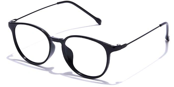 GRAVIATE by Coolwinks E12A7452 Glossy Black Full Frame Round Eyeglasses for Men and Women-BLACK-1