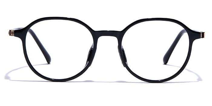 GRAVIATE by Coolwinks E12A7460 Glossy Black Full Frame Round Eyeglasses for Men and Women-