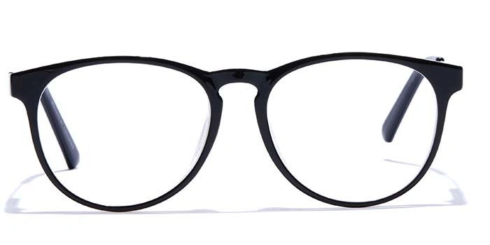 GRAVIATE by Coolwinks E12A7477 Glossy Black Full Frame Round Eyeglasses for Men and Women-