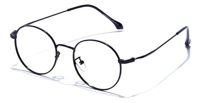 GRAVIATE by Coolwinks E12A7512 Glossy Black Full Frame Round Eyeglasses for Men and Women-BLACK-1