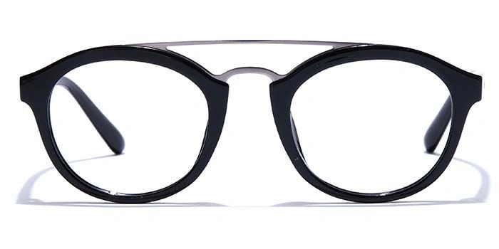 GRAVIATE by Coolwinks E12A7549 Glossy Black Full Frame Round Eyeglasses for Men and Women-