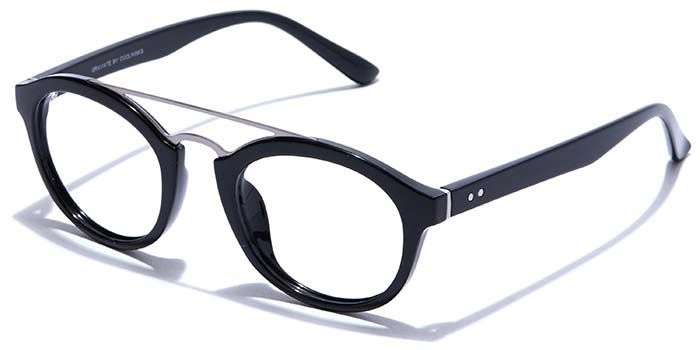 GRAVIATE by Coolwinks E12A7549 Glossy Black Full Frame Round Eyeglasses for Men and Women-BLACK-1