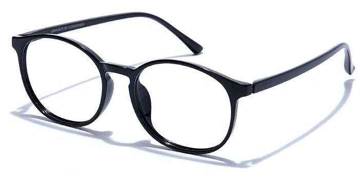 GRAVIATE by Coolwinks E12A7571 Glossy Black Full Frame Round Eyeglasses for Men and Women-BLACK-1