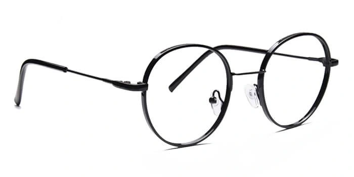 GRAVIATE by Coolwinks E12B6573 Glossy Black Full Frame Round Eyeglasses for Men and Women-BLACK-2