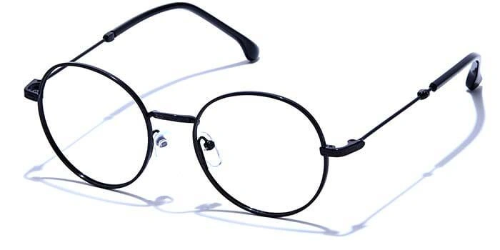 GRAVIATE by Coolwinks E12B6639 Glossy Black Full Frame Round Eyeglasses for Men and Women-BLACK-1