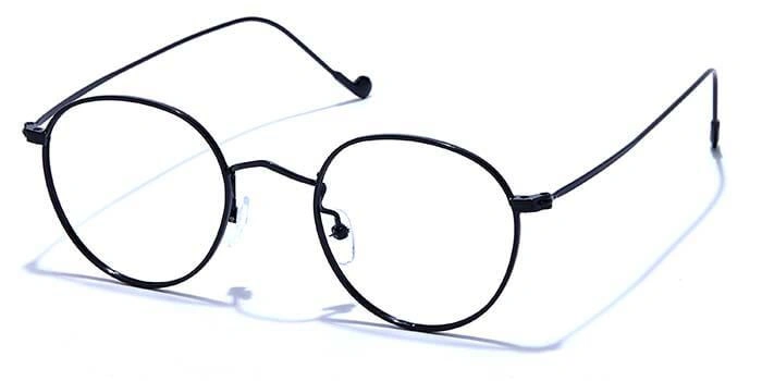 GRAVIATE by Coolwinks E12B6640 Glossy Black Full Frame Round Eyeglasses for Men and Women-BLACK-1