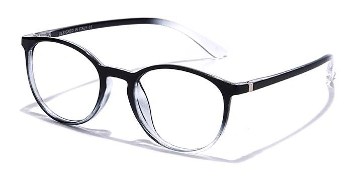 GRAVIATE by Coolwinks E12B6973 Glossy Black Full Frame Round Eyeglasses for Men and Women-BLACK-1