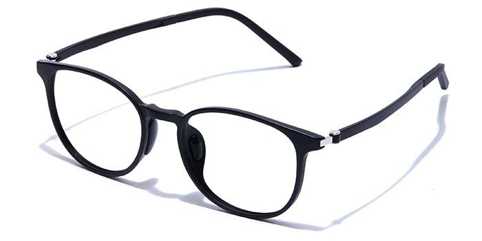 GRAVIATE by Coolwinks E12B7457 Matte Black Full Frame Round Eyeglasses for Men and Women-BLACK-1