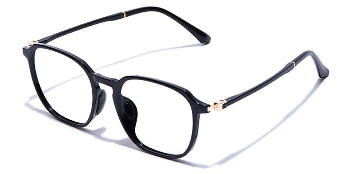 GRAVIATE by Coolwinks E12B7474 Glossy Black Full Frame Round Eyeglasses for Men and Women-BLACK-1