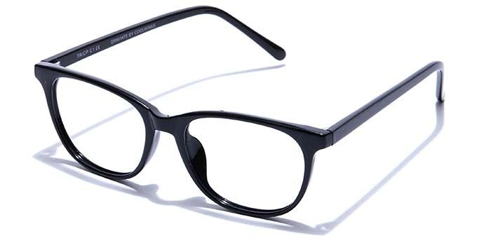 GRAVIATE by Coolwinks E12B7503 Glossy Black Full Frame Round Eyeglasses for Men and Women-BLACK-1