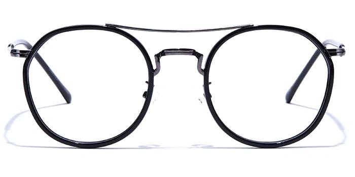 GRAVIATE by Coolwinks E12B7509 Glossy Black Full Frame Round Eyeglasses for Men and Women-