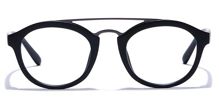 GRAVIATE by Coolwinks E12B7549 Matte Black Full Frame Round Eyeglasses for Men and Women-