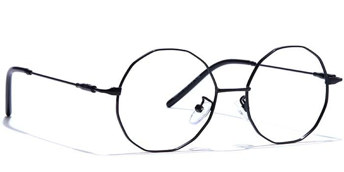 GRAVIATE by Coolwinks E12B7595 Glossy Black Full Frame Round Eyeglasses for Men and Women-BLACK-2