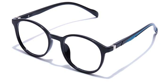 GRAVIATE by Coolwinks E12B7677 Glossy Black Full Frame Round Eyeglasses for Men and Women-BLACK-1