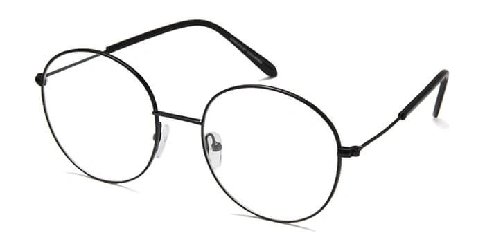 GRAVIATE by Coolwinks E12C6511 Glossy Black Full Frame Round Eyeglasses for Men and Women-BLACK-1