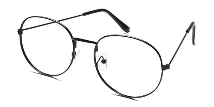 GRAVIATE by Coolwinks E12C6553 Glossy Black Full Frame Round Eyeglasses for Men and Women-BLACK-1