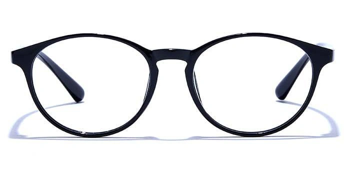 GRAVIATE by Coolwinks E12C6598 Glossy Black Full Frame Round Eyeglasses for Men and Women-