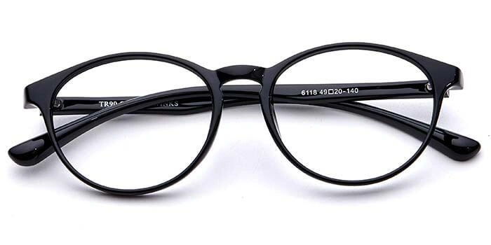 GRAVIATE by Coolwinks E12C6598 Glossy Black Full Frame Round Eyeglasses for Men and Women-BLACK-2