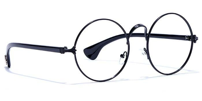 GRAVIATE by Coolwinks E12C6613 Glossy Black Full Frame Round Eyeglasses for Men and Women-BLACK-2