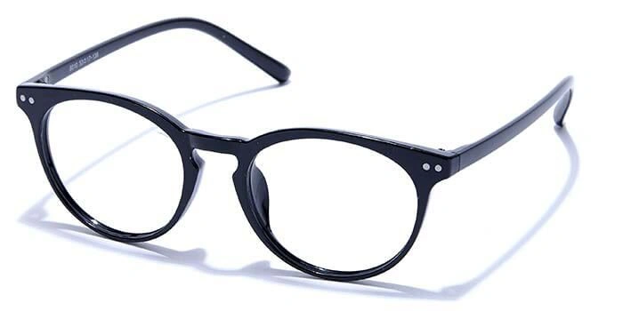 GRAVIATE by Coolwinks E12C6617 Glossy Black Full Frame Round Eyeglasses for Men and Women-BLACK-1