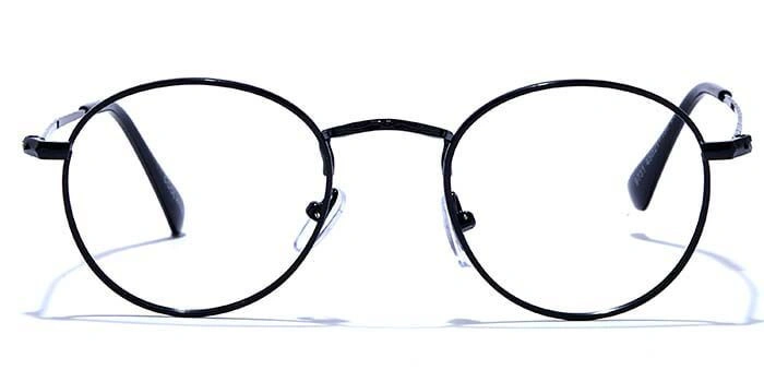 GRAVIATE by Coolwinks E12C6637 Glossy Black Full Frame Round Eyeglasses for Men and Women-