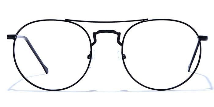 GRAVIATE by Coolwinks E12C6654 Matte Black Full Frame Round Eyeglasses for Men and Women-