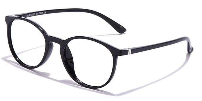 GRAVIATE by Coolwinks E12C6973 Glossy Black Full Frame Round Eyeglasses for Men and Women-BLACK-1