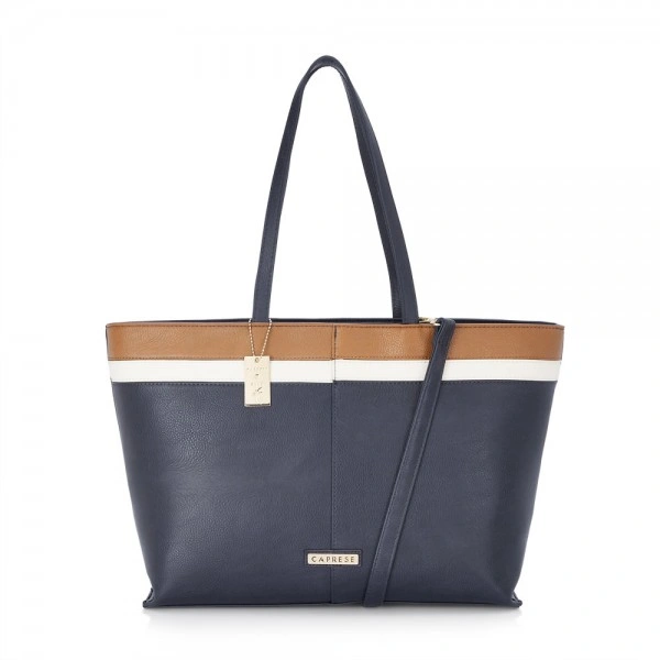 Carice Tote Large Navy/Tan/Offwhite_1-