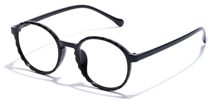 GRAVIATE by Coolwinks E12C7295 Glossy Black Full Frame Round Eyeglasses for Men and Women-BLACK-1