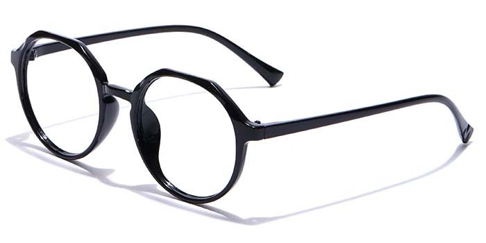 GRAVIATE by Coolwinks E12C7314 Glossy Black Full Frame Round Eyeglasses for Men and Women-BLACK-1