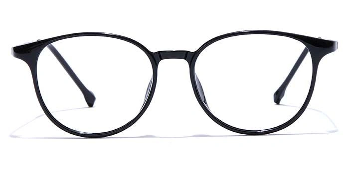 GRAVIATE by Coolwinks E12C7451 Glossy Black Full Frame Round Eyeglasses for Men and Women-