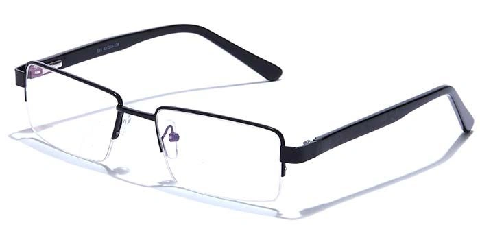 GRAVIATE by Coolwinks E12A6817 Glossy Black Half Frame Rectangle Eyeglasses for Men and Women-BLACK-1