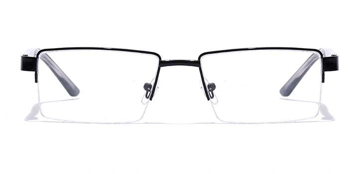 GRAVIATE by Coolwinks E12B7152 Glossy Black Half Frame Rectangle Eyeglasses for Men and Women-