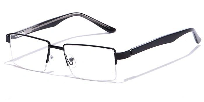 GRAVIATE by Coolwinks E12B7152 Glossy Black Half Frame Rectangle Eyeglasses for Men and Women-BLACK-1