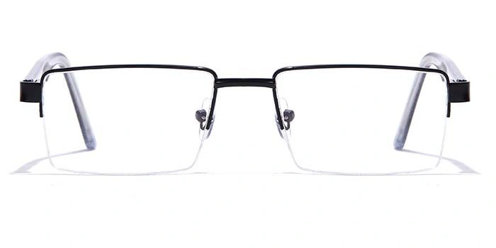 GRAVIATE by Coolwinks E12B7158 Glossy Black Half Frame Rectangle Eyeglasses for Men and Women-